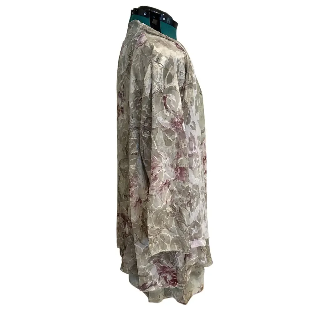 Jeffrey Dara Evenings Tom Barra Vintage Womens Sleeveless Dress Jacket Floral 22